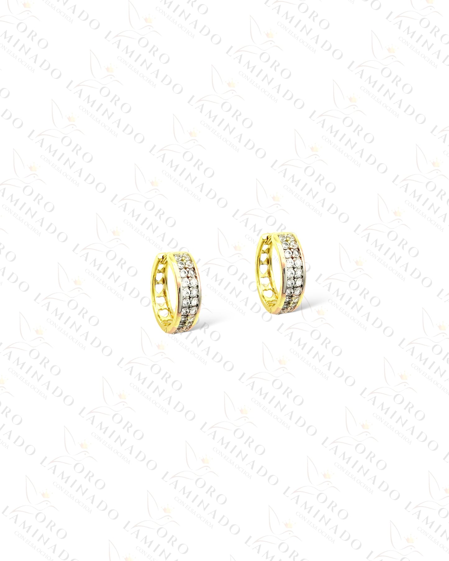 High Quality Three Tones Shiny Hoop Earrings C416