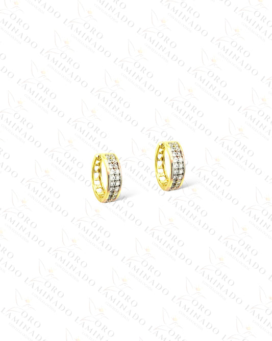 High Quality Three Tones Shiny Hoop Earrings C416