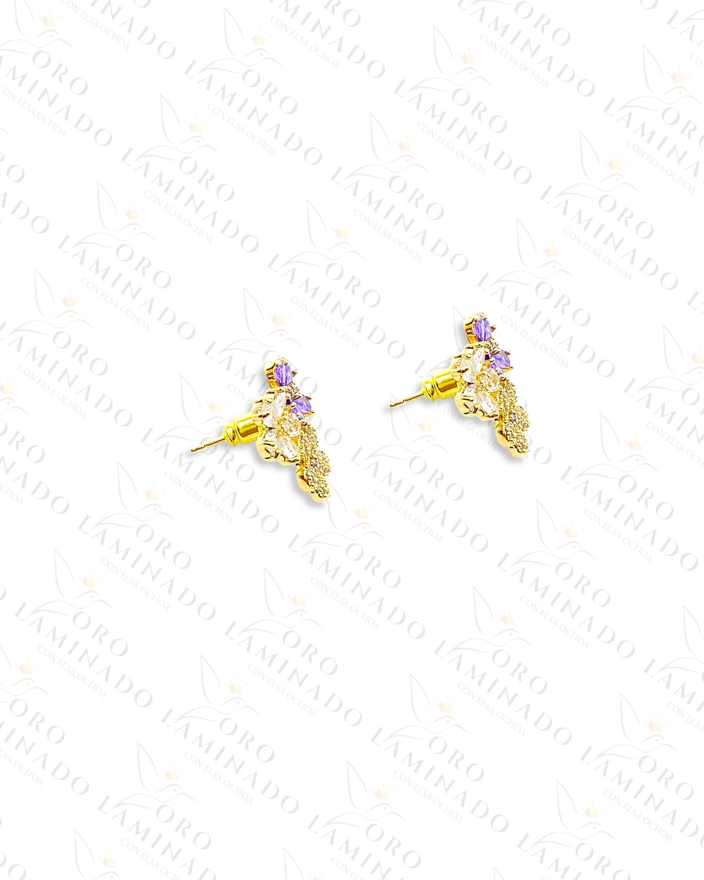 High Quality Purple Flower Earrings C278