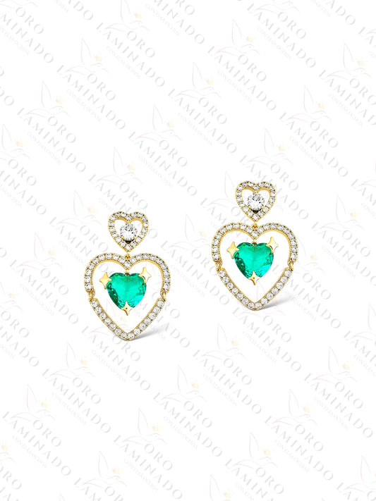 High Quality Blue Heart Earrings C460