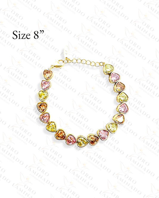 High Quality Pink and green Hearts Bracelet C272