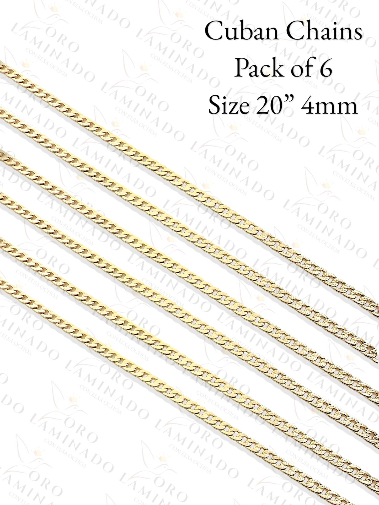 Cuban Chains Pack of 6 Size 20" 4mm Y386