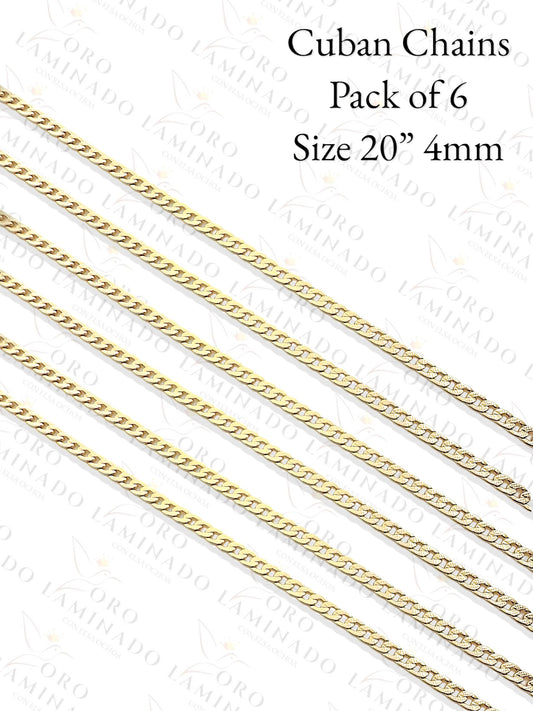 Cuban Chains Pack of 6 Size 20" 4mm Y386