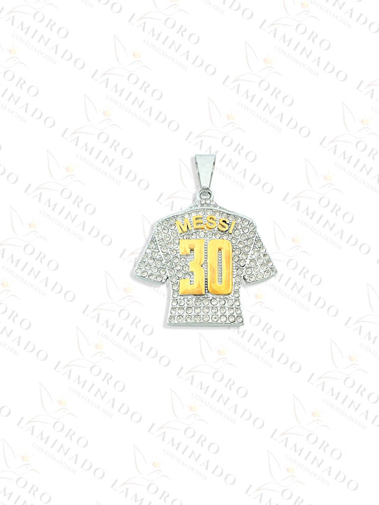 Stainless Steel Silver Messi Shirt Pendant B226