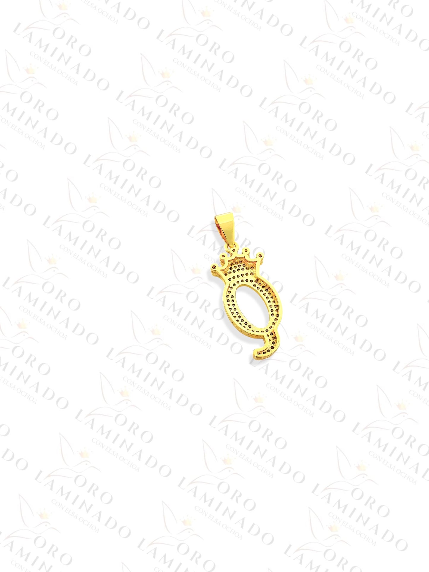 Gold Filled Letter "Q" Crown Pendant B166