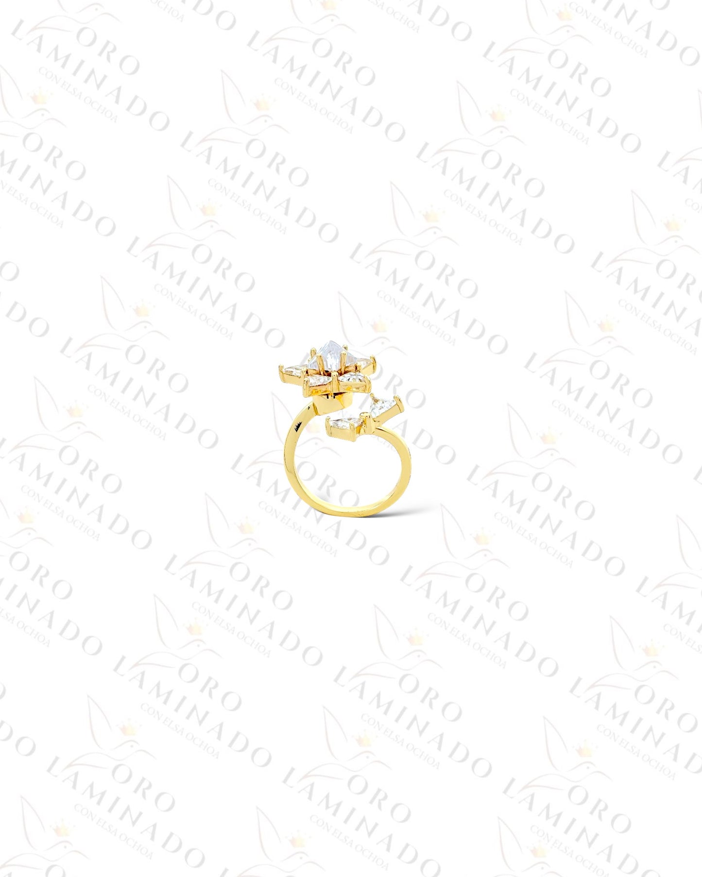 Adjustable Spinning Crystal Star Ring (Gold Filled) G56