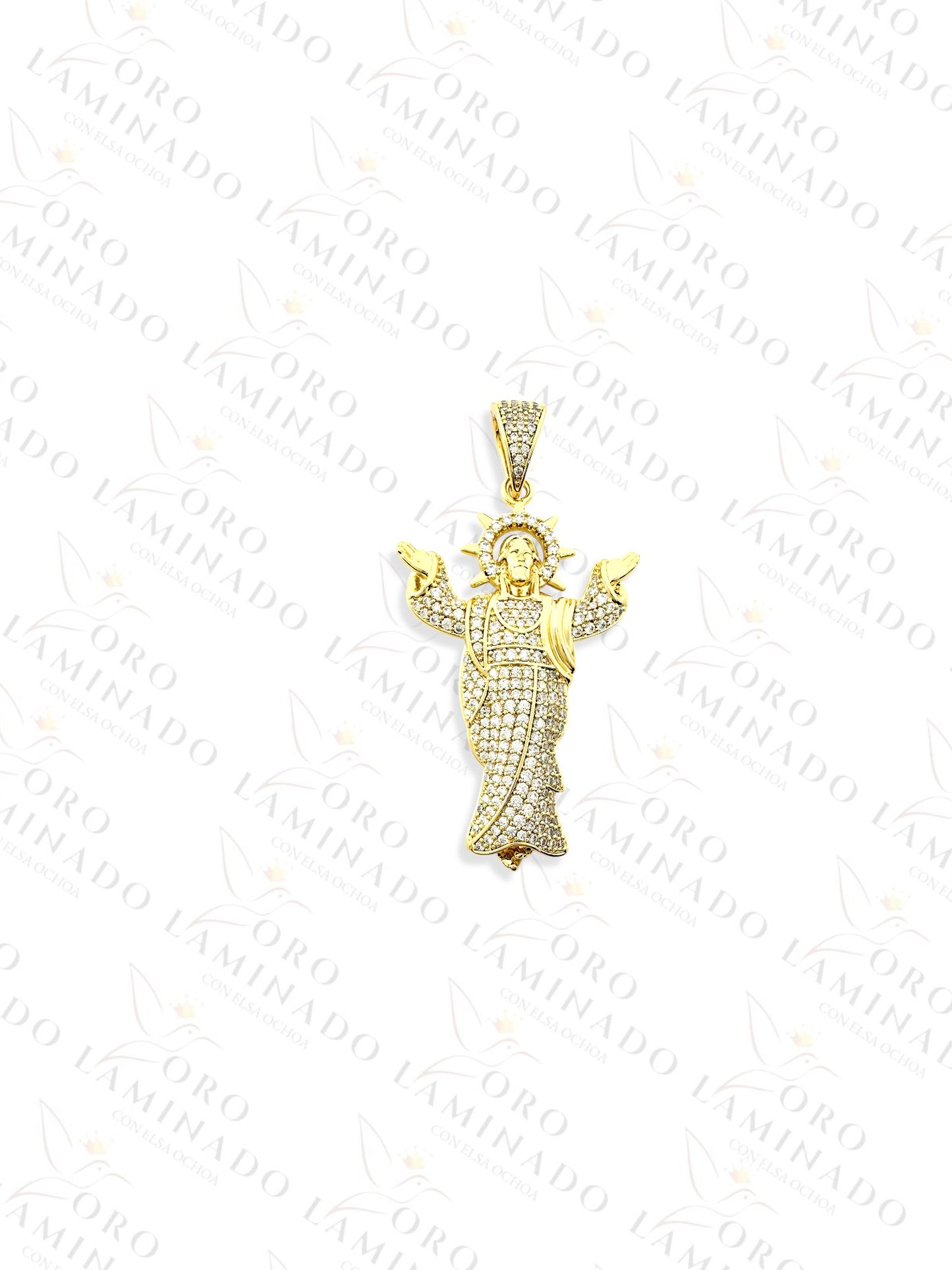 Gold Filled High Quality Christ with Open hands Pendant Y435