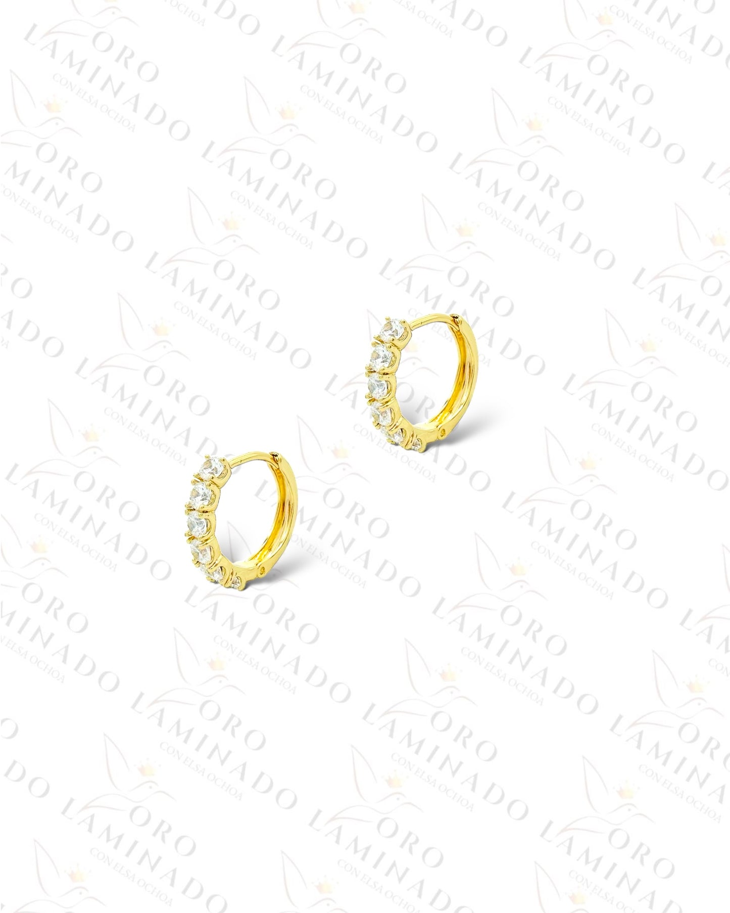 High Quality Crystal and Gold Hoop Earrings (Gold Filled) G126