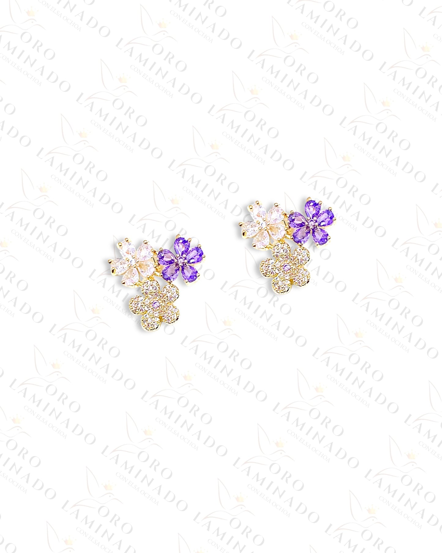 High Quality Purple Flower Earrings C278