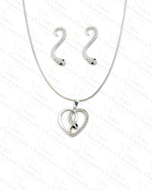 Exclusive High Quality Silver Snake Set C367