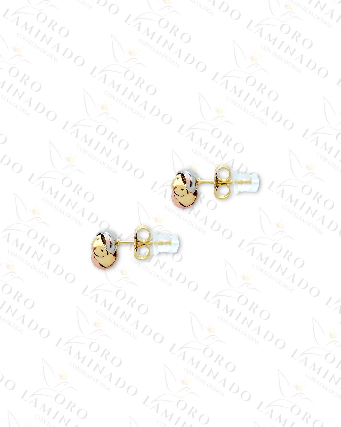 High Quality Three Tones Knot Earrings (Gold Filled) C452