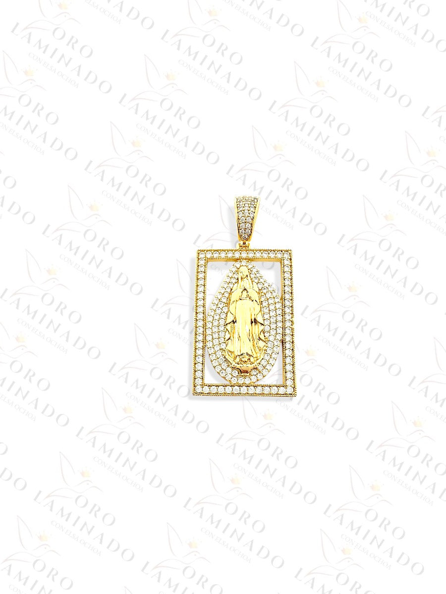 Rectangular Virgin Mary Pendant G335