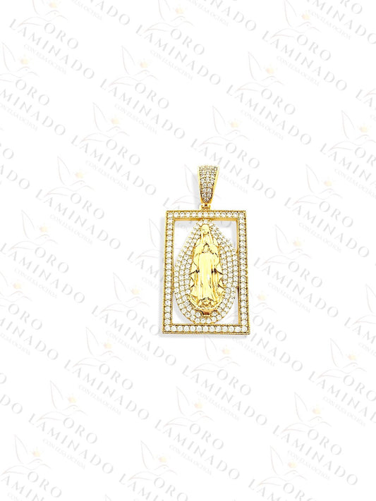 Rectangular Virgin Mary Pendant G335