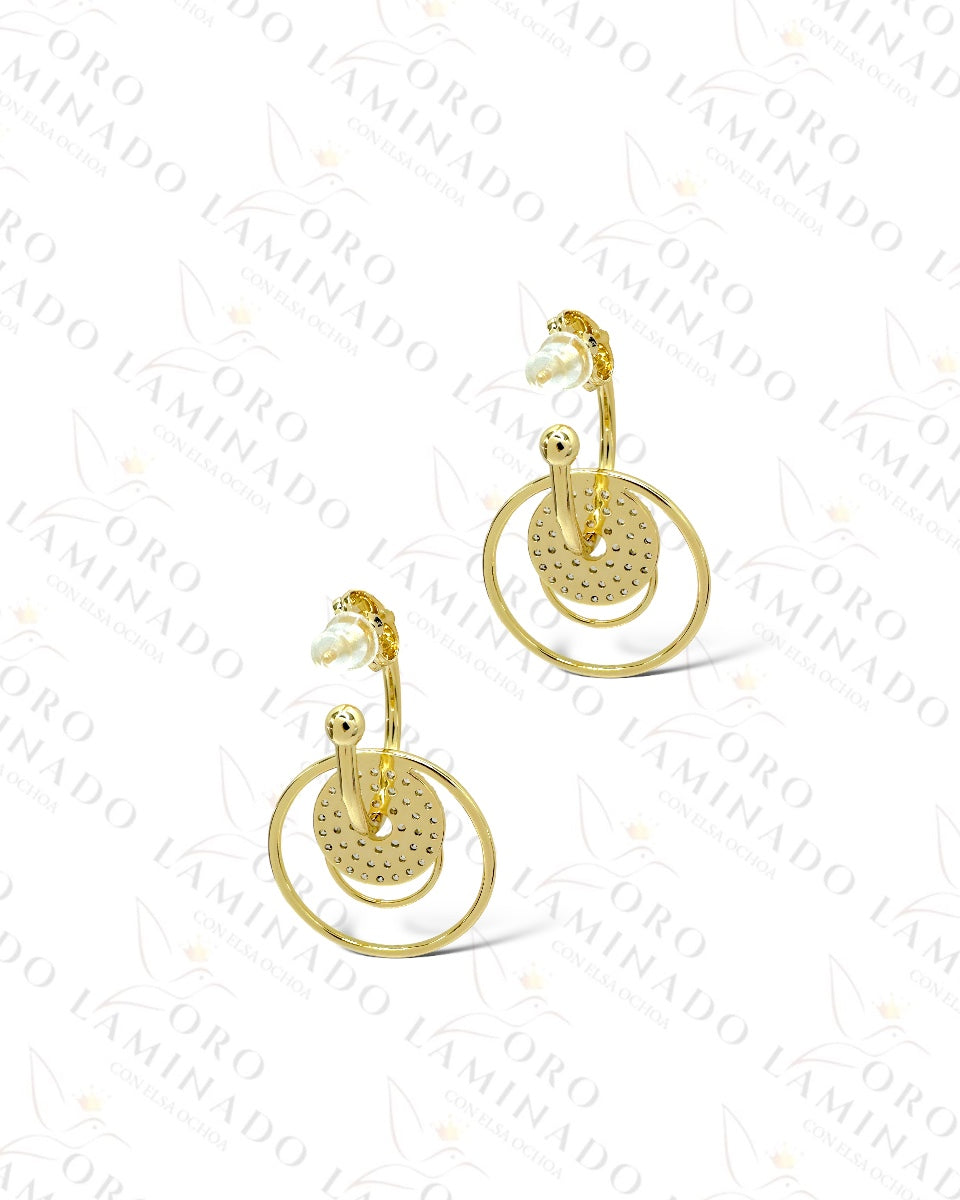 High Quality Triple Circle Gold Earrings G96