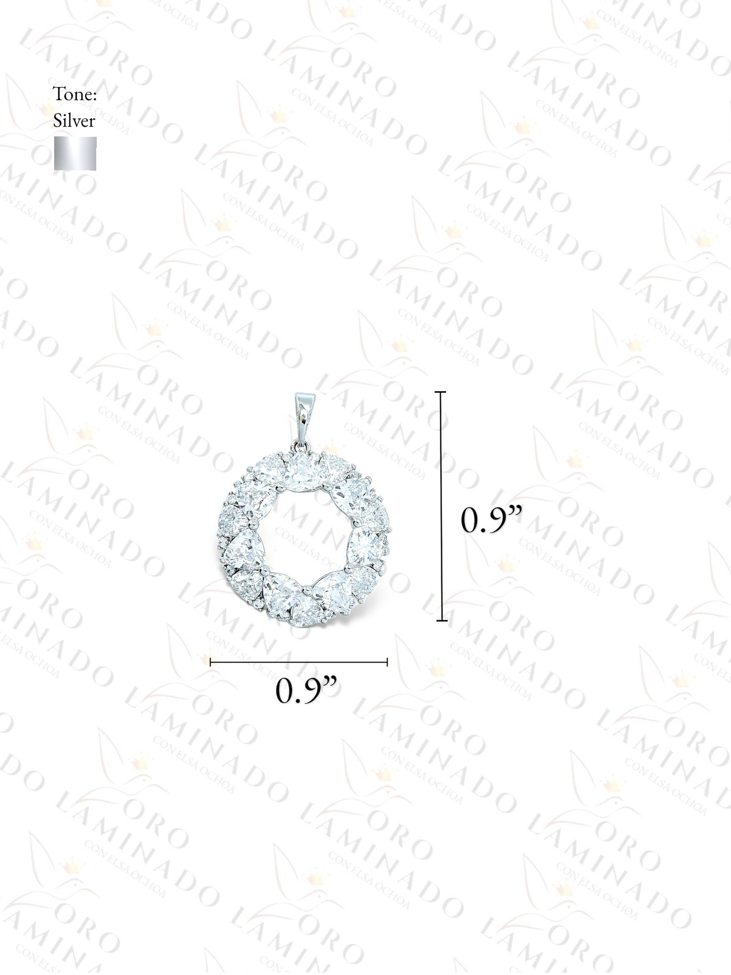 High Quality Silver Crystal Wreath  Pendant G390