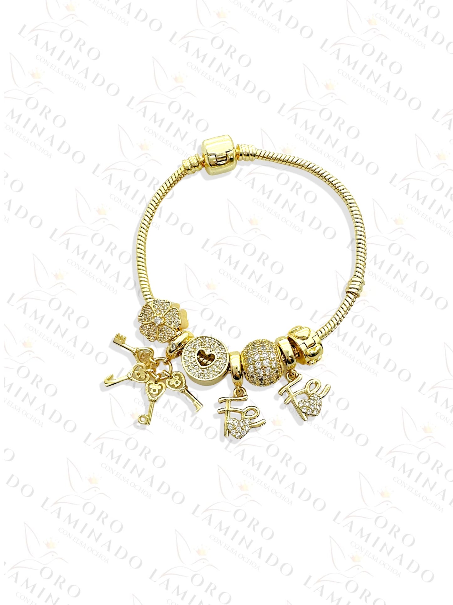 High Quality "Fe" Keys Charm Bracelet R414