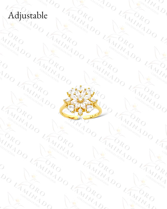 High Quality Adjustable Snow Flower Ring (Gold Filled) C356