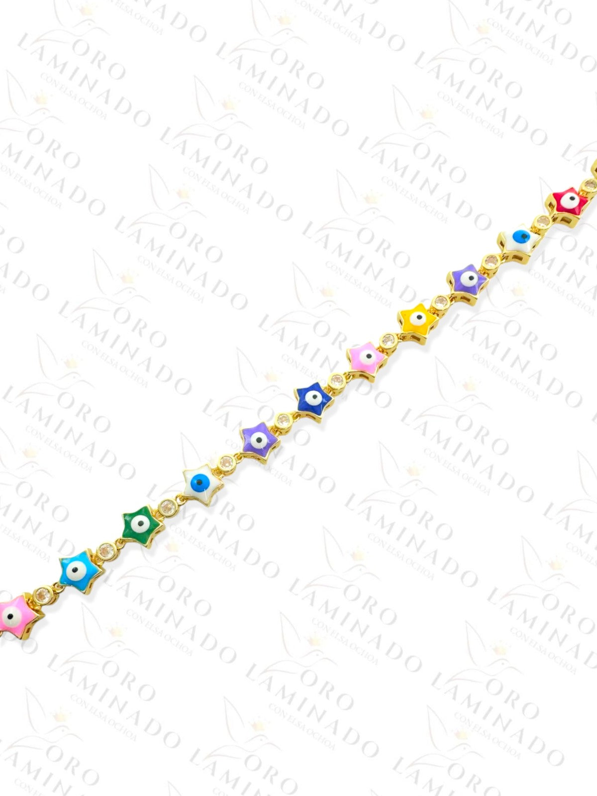 Gold Filled Multi-Color Star Eye Anklet R322