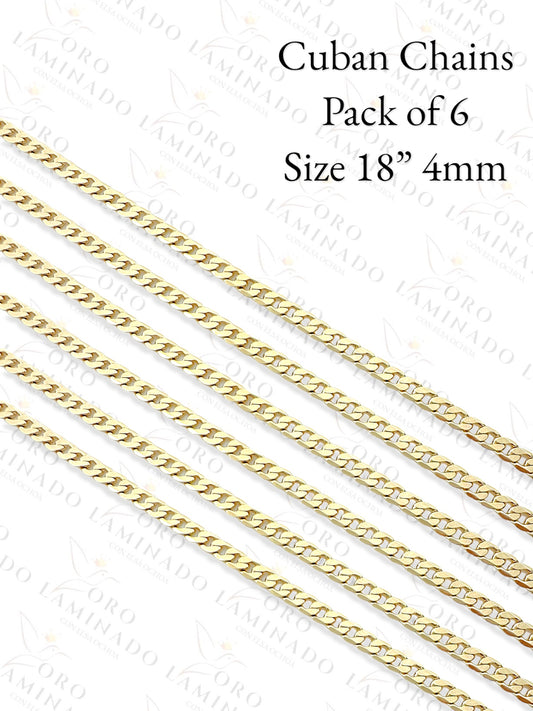 Cuban Chains Pack of 6 Size 18" 4mm R265