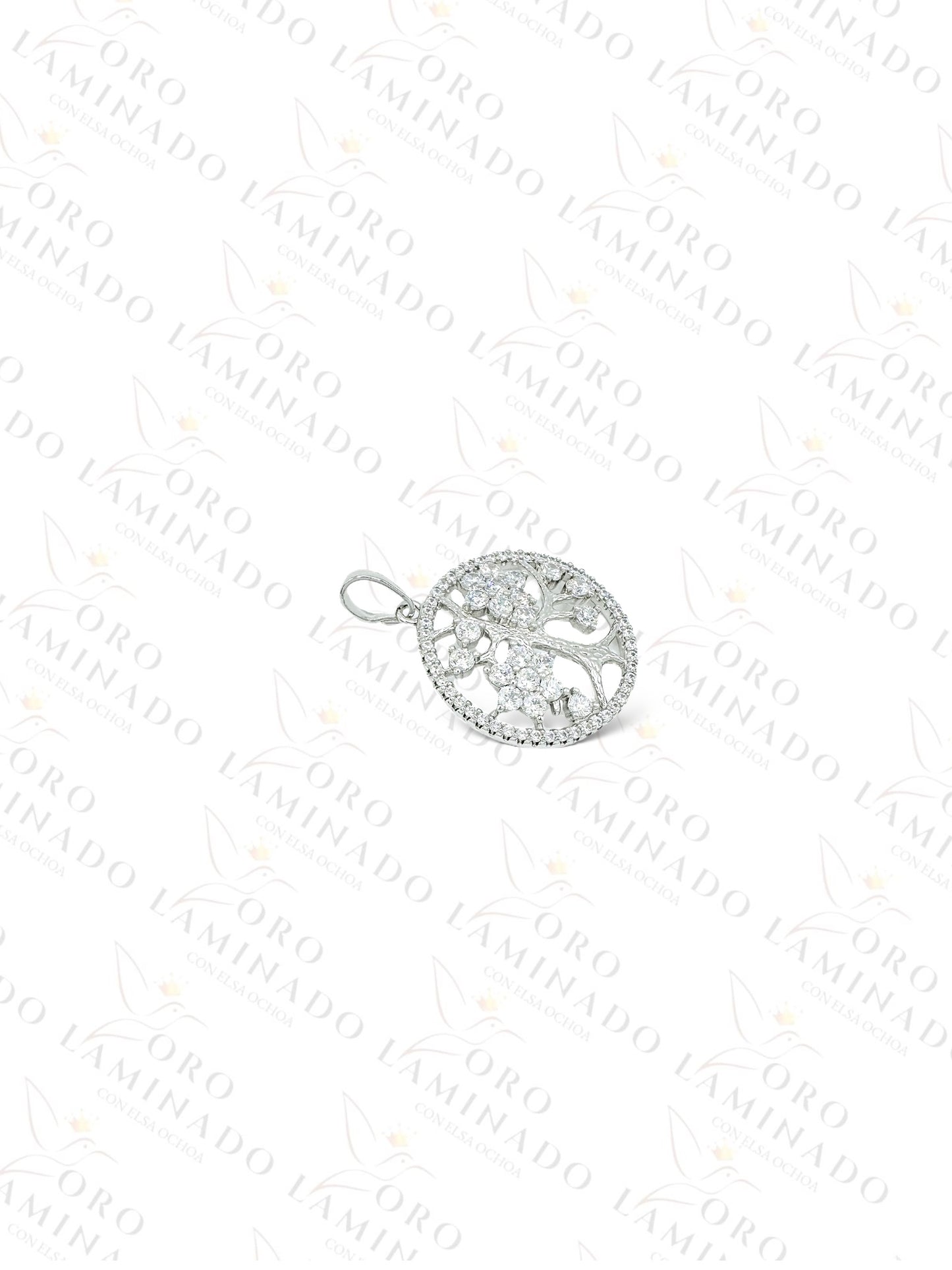 High Quality Silver Flower Tree Pendant G398