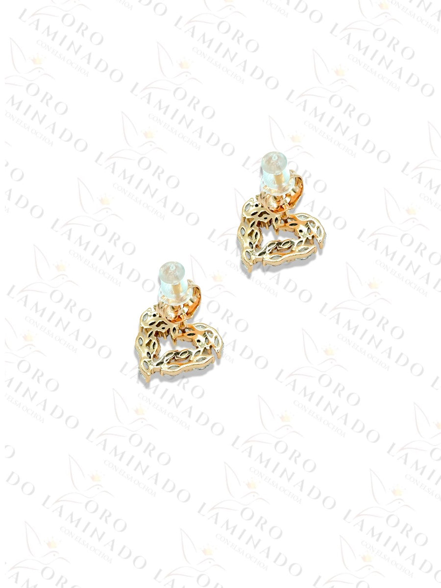 High Quality Pave Heart Earrings G103