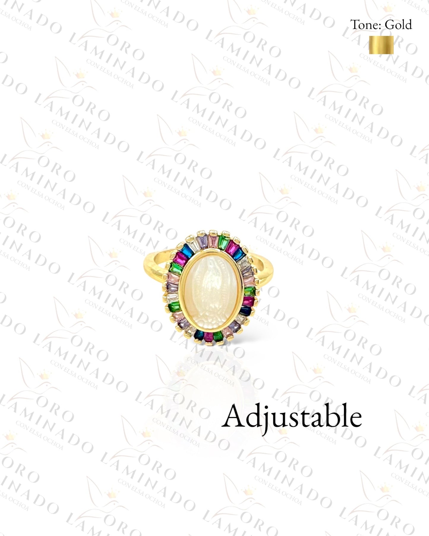 Adjustable Virgen de Guadalupe Ring B342