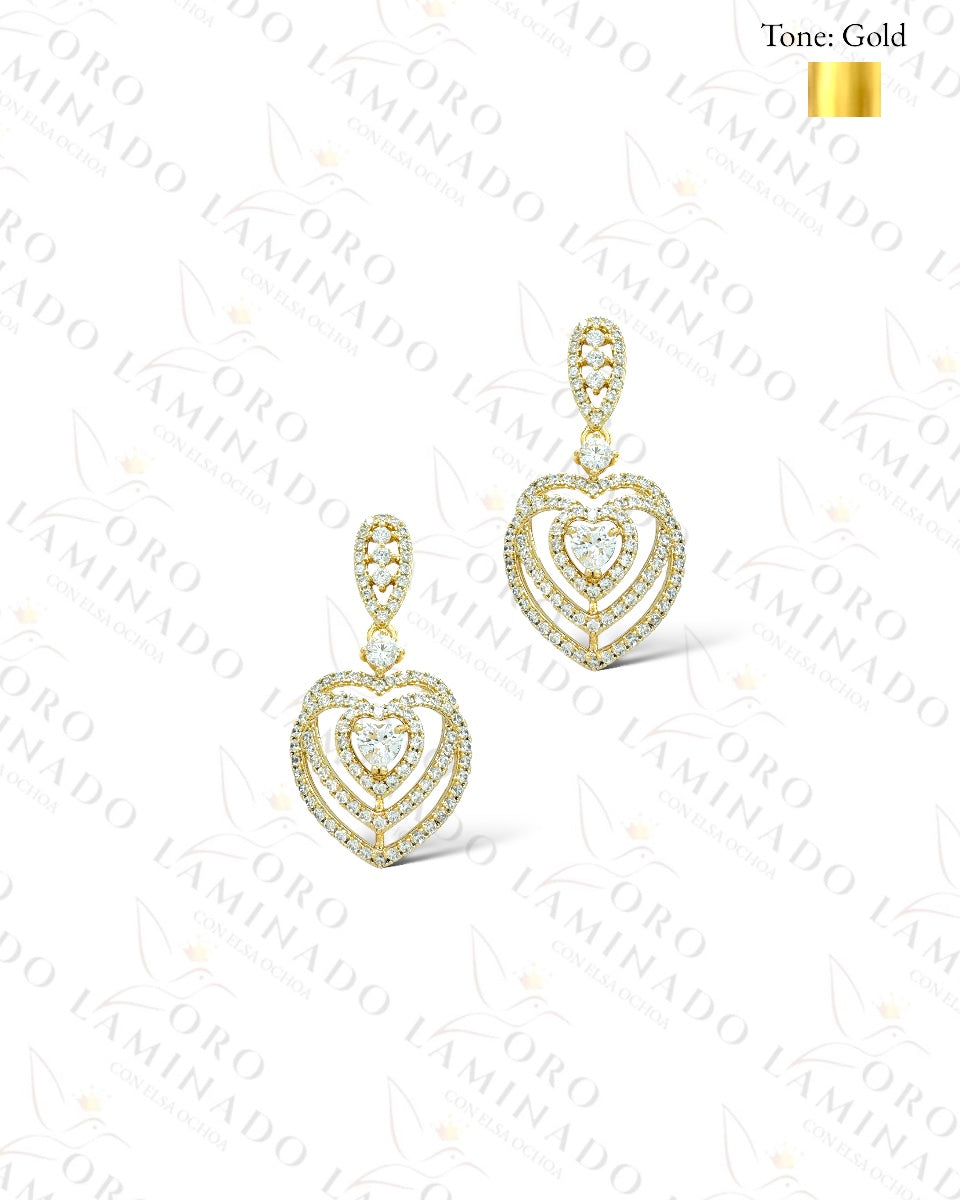 High Quality Diamond Hearts Earrings B111