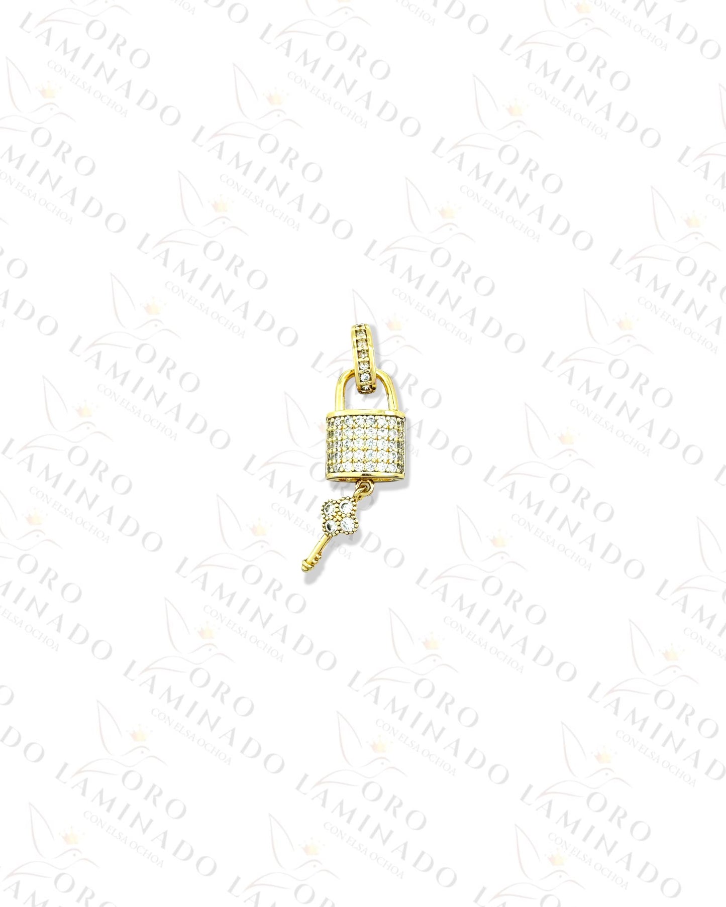 Crystal Lock and Key  Pendant G227