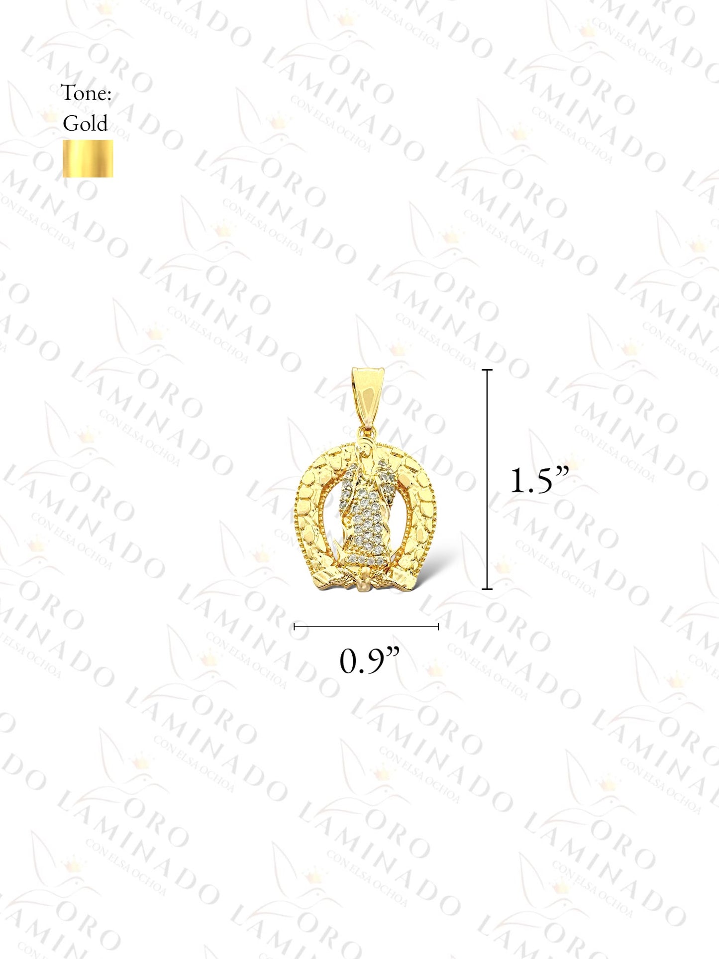 Gold Filled Horseshoe Virgin Mary Pendant G27