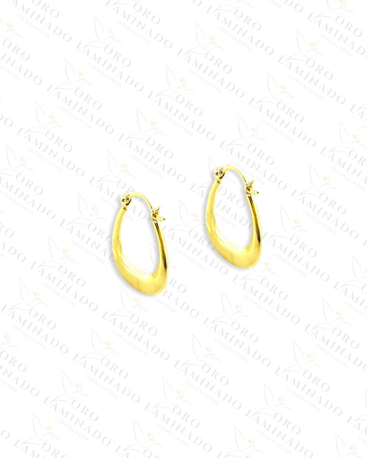 High Quality Plain Oval Hoop Earrings C373