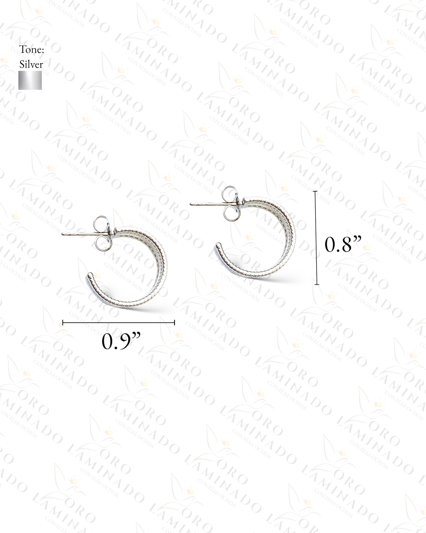 High Quality Silver Pattern Hoop Earrings R328