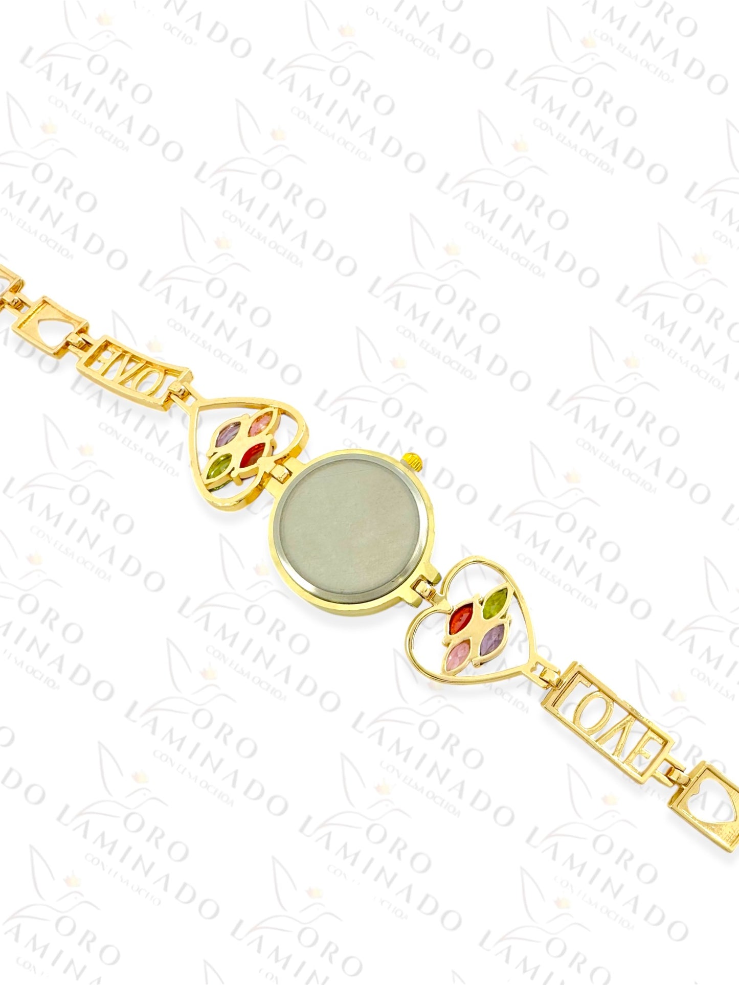 Gold Filled Multi-Color Heart Watch Bracelet R124