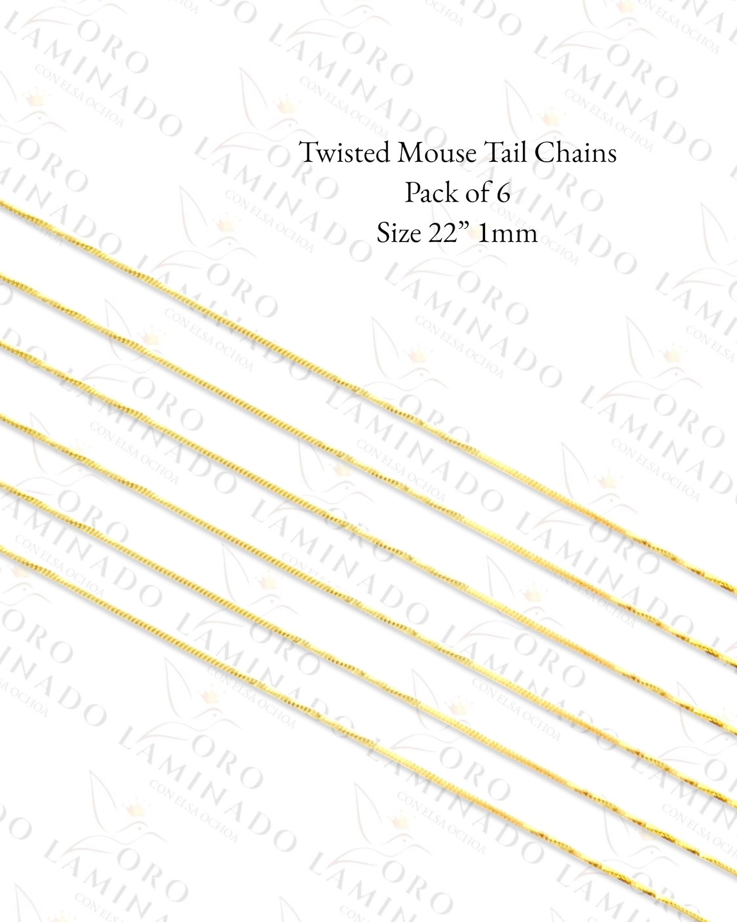 High Quality Twisted Mouse Tail Chains Pack of 6 m Size 22” 1mm C270