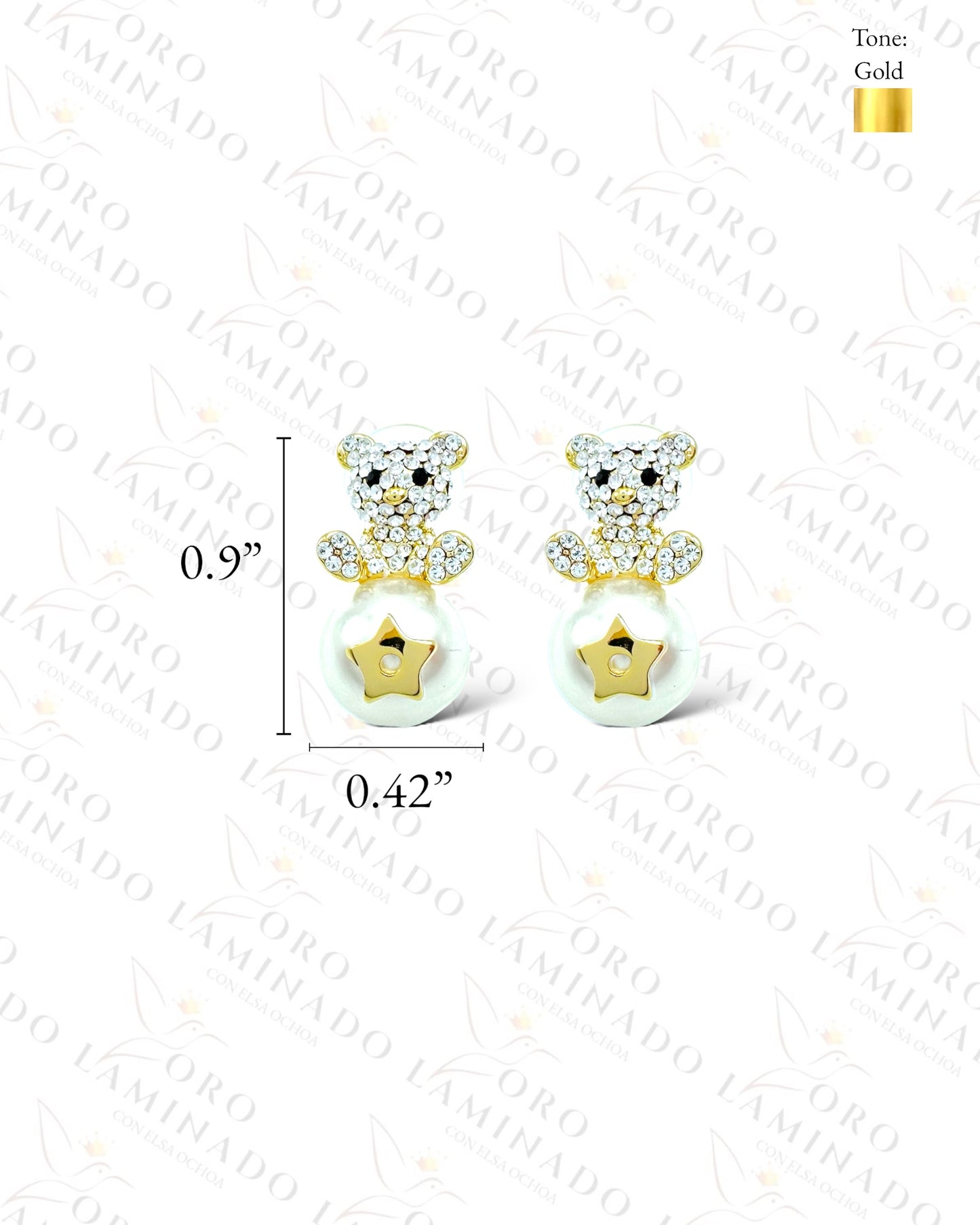 High Quality Teddy Bear and the Pearl Earrings R353