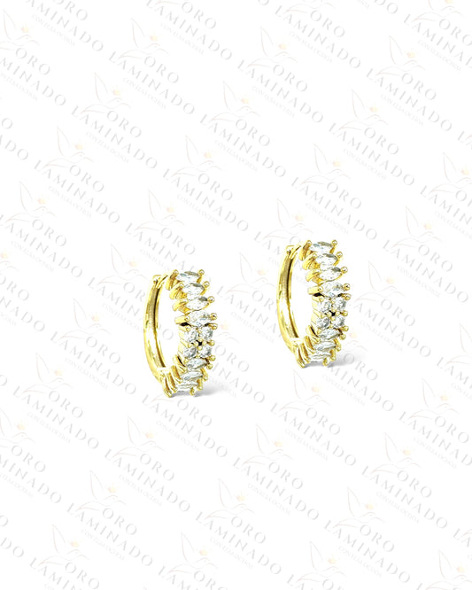 High Quality Diamond Hoop Earrings C263