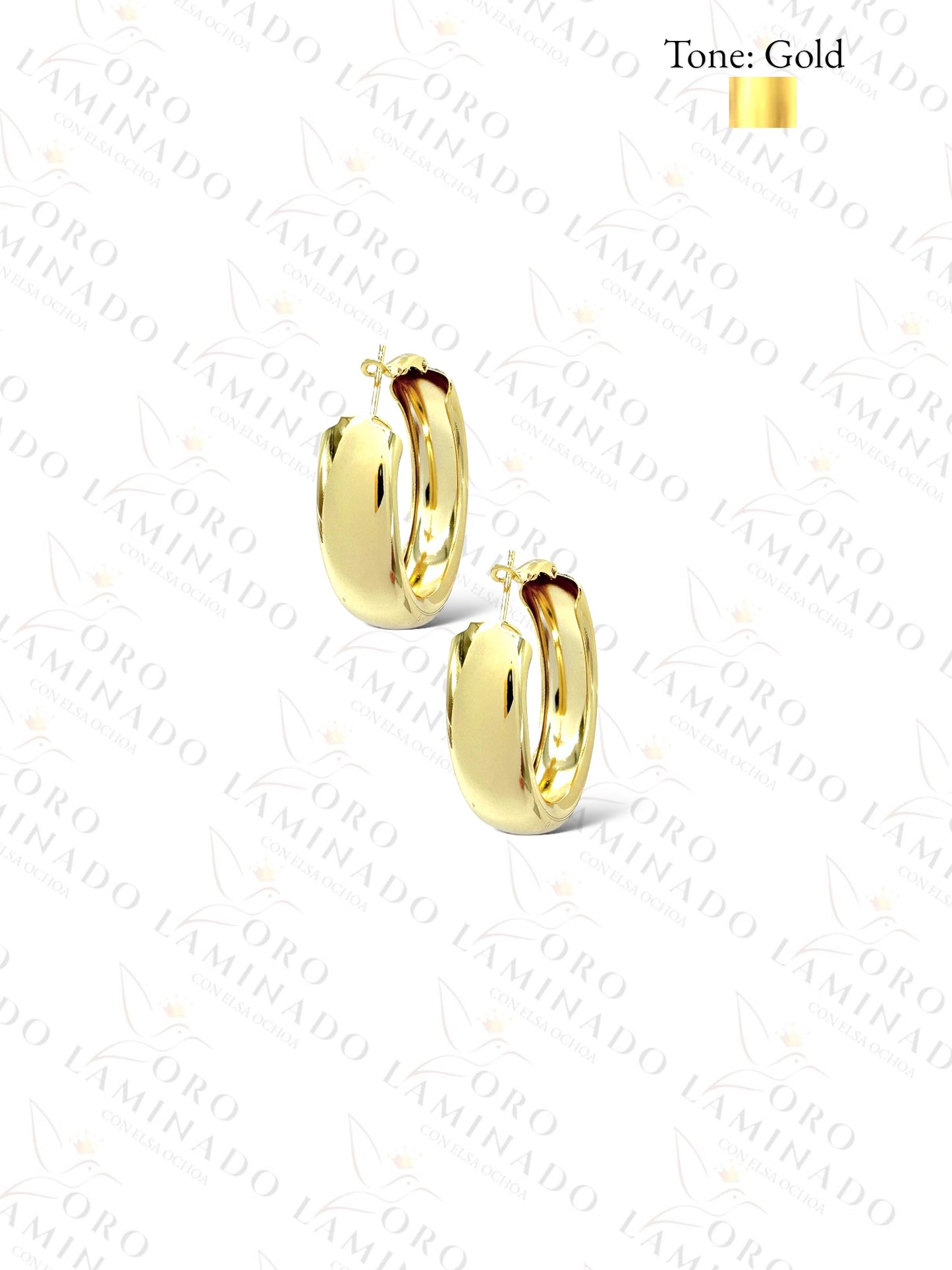 High Quality Thick Gold Hoop Earring C89