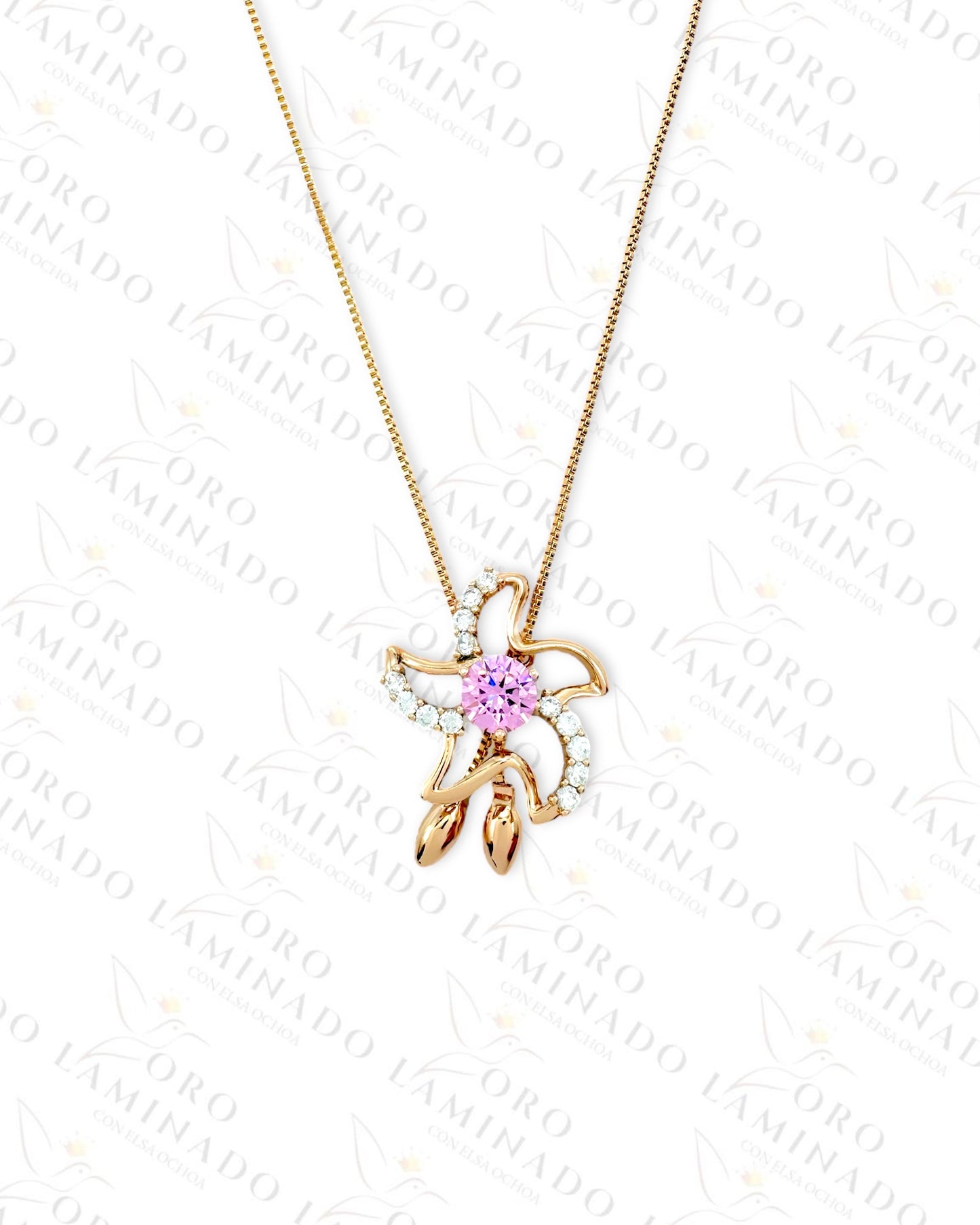 High Quality Pink Starfish Bowtie Necklace R313