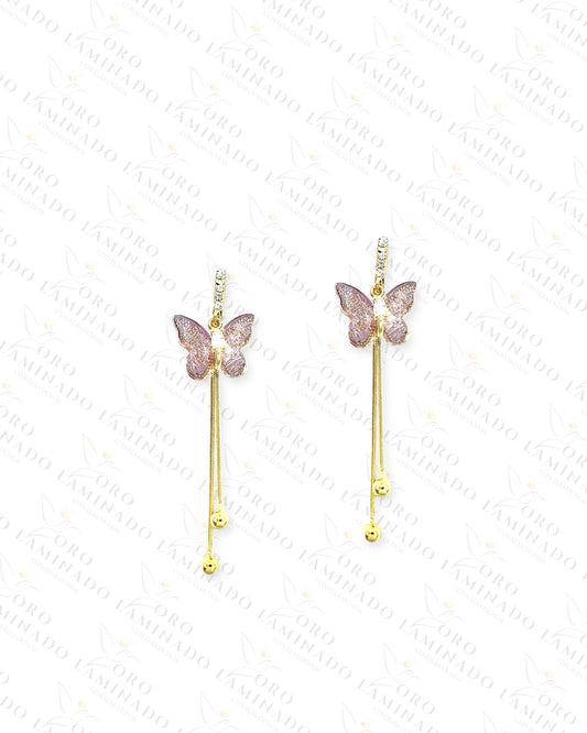 High Quality Purple Butterfly Earrings Y307