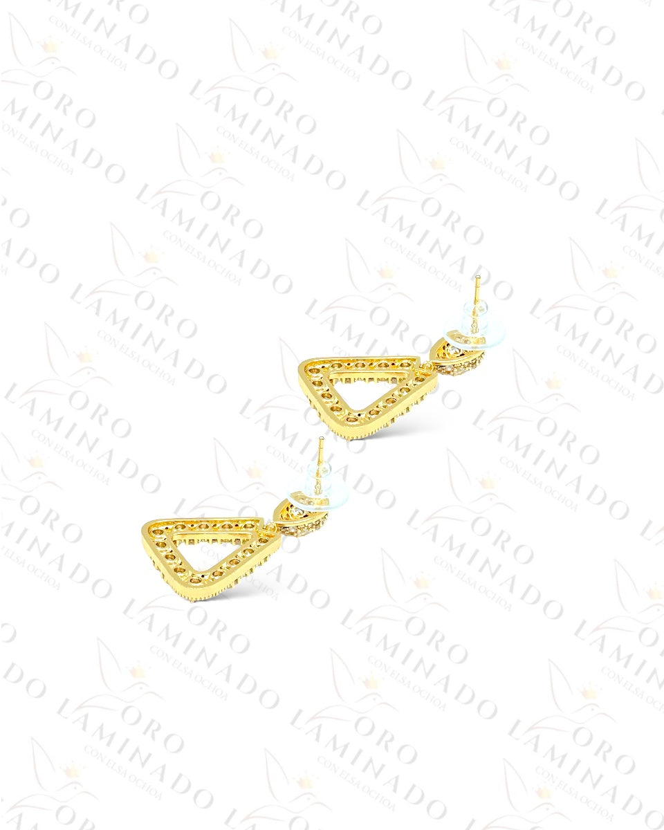 High Quality Sparkling Triangle Earrings  B454