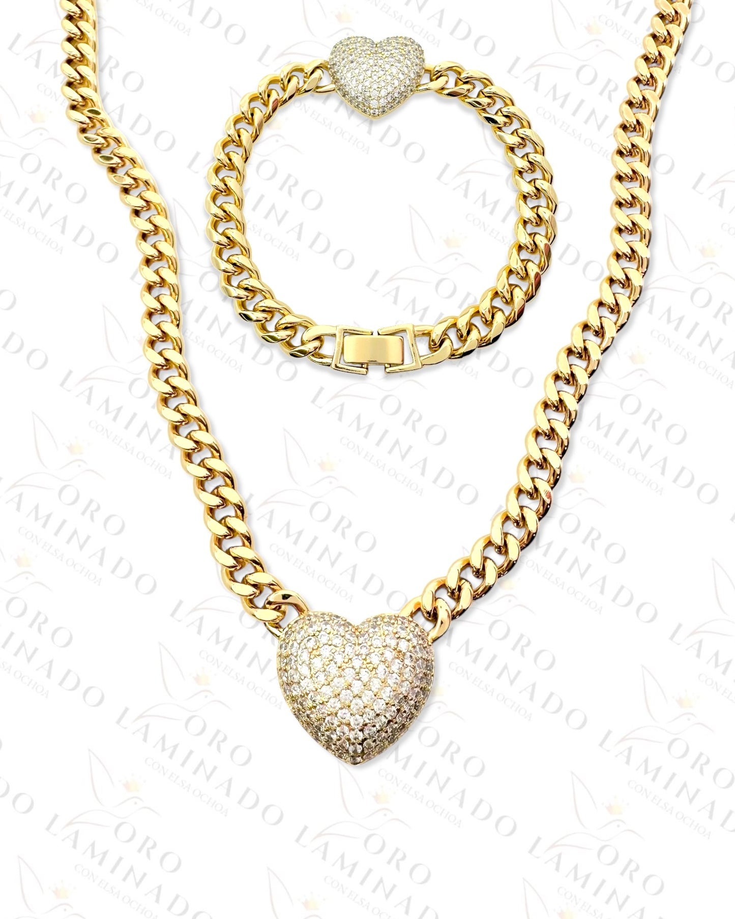 High Quality Diamond Heart Set (Gold Filled) C243