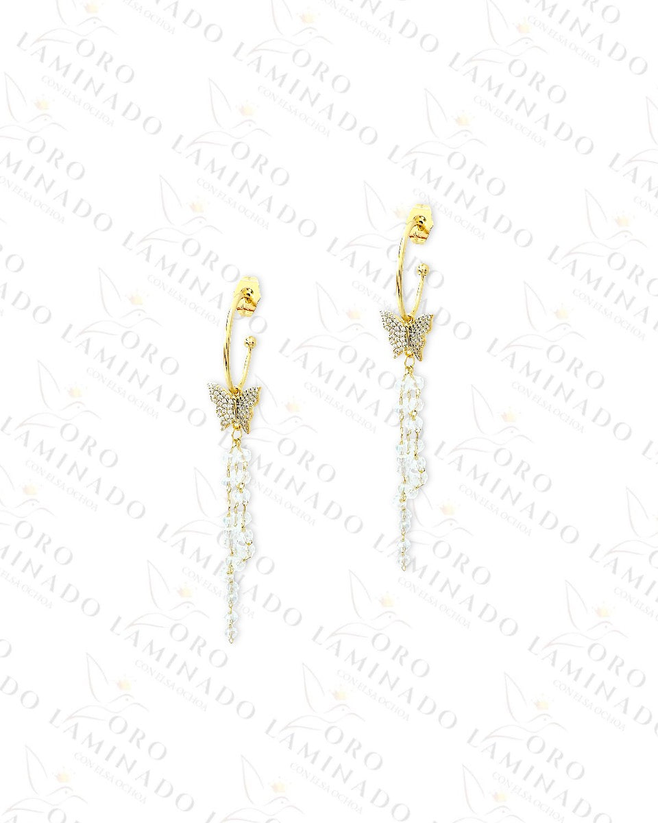 High Quality Diamond Butterfly Long Earrings C141