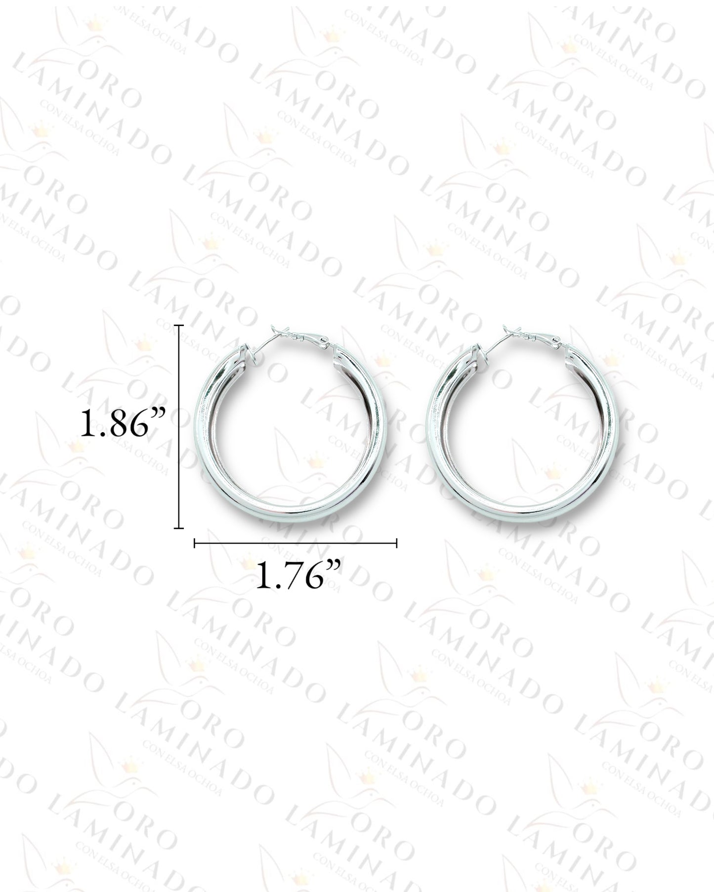 High Quality Large Silver Plain Hoop Earrings C219