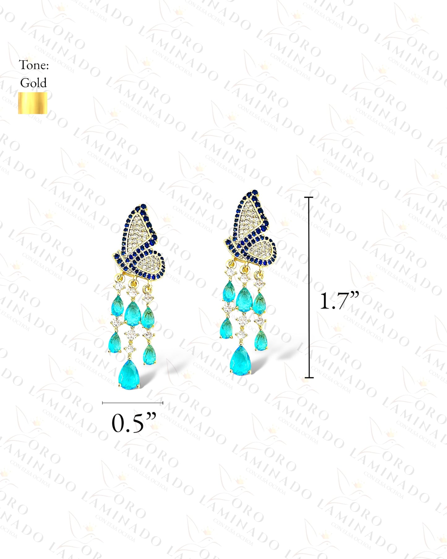 High Quality Blue Butterfly Earrings C426