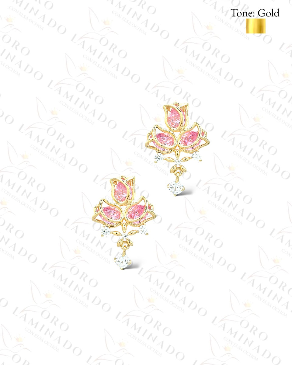 High Quality Crystal Rose Bouquet Earrings  R370