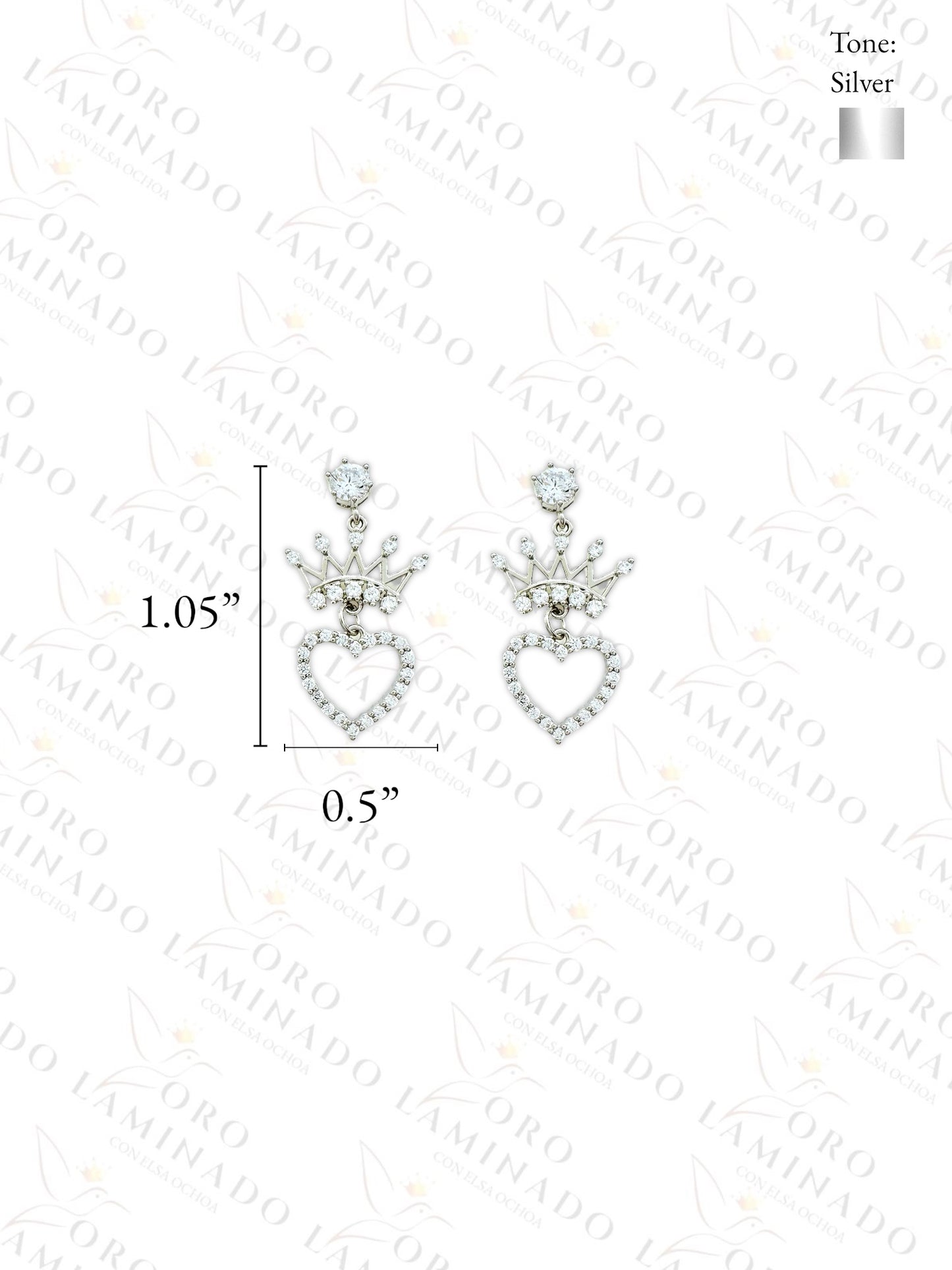 High Quality Heart with Crown Earrings G291