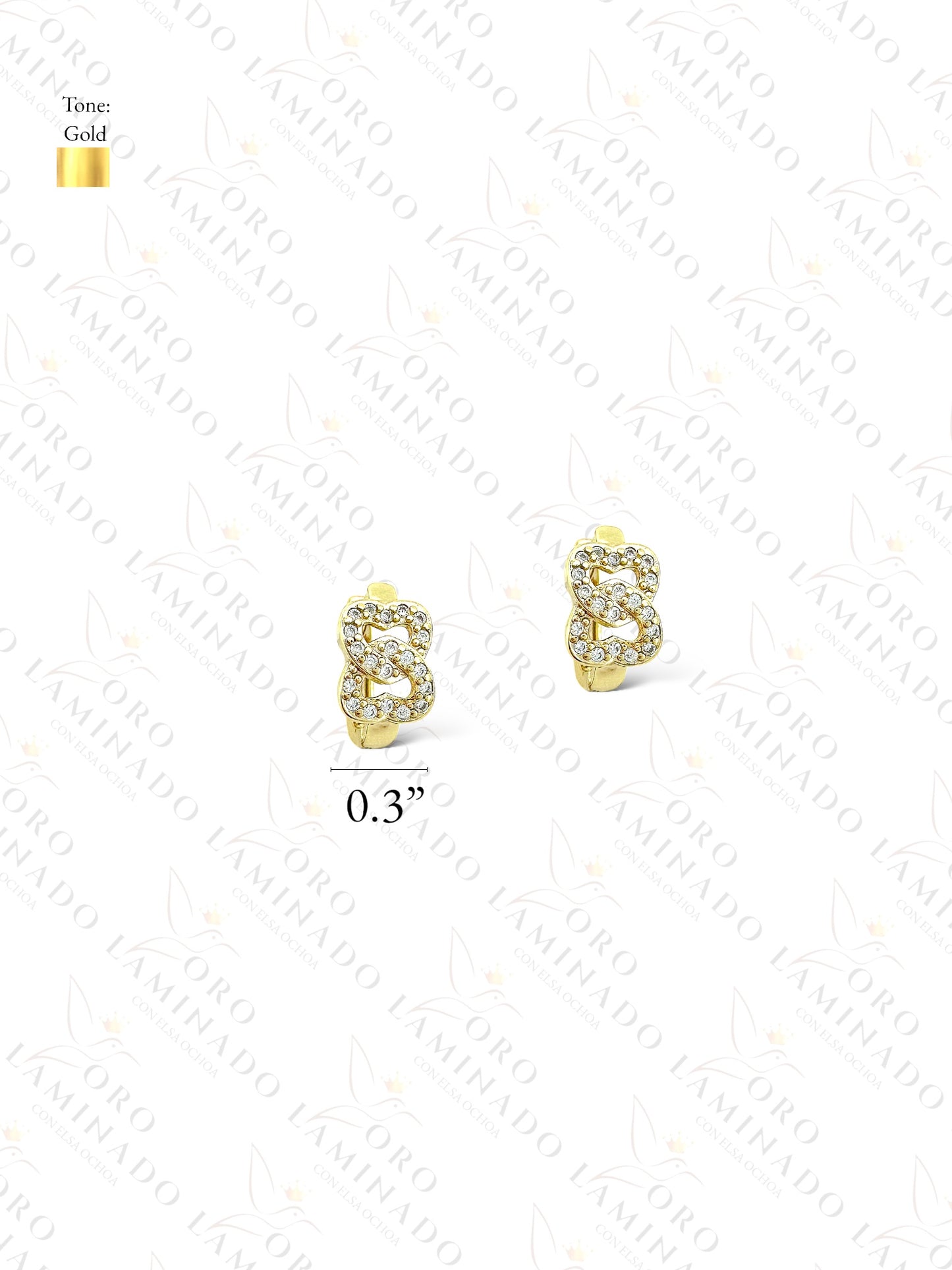 High Quality Small Double Heart Hoop Earrings R324