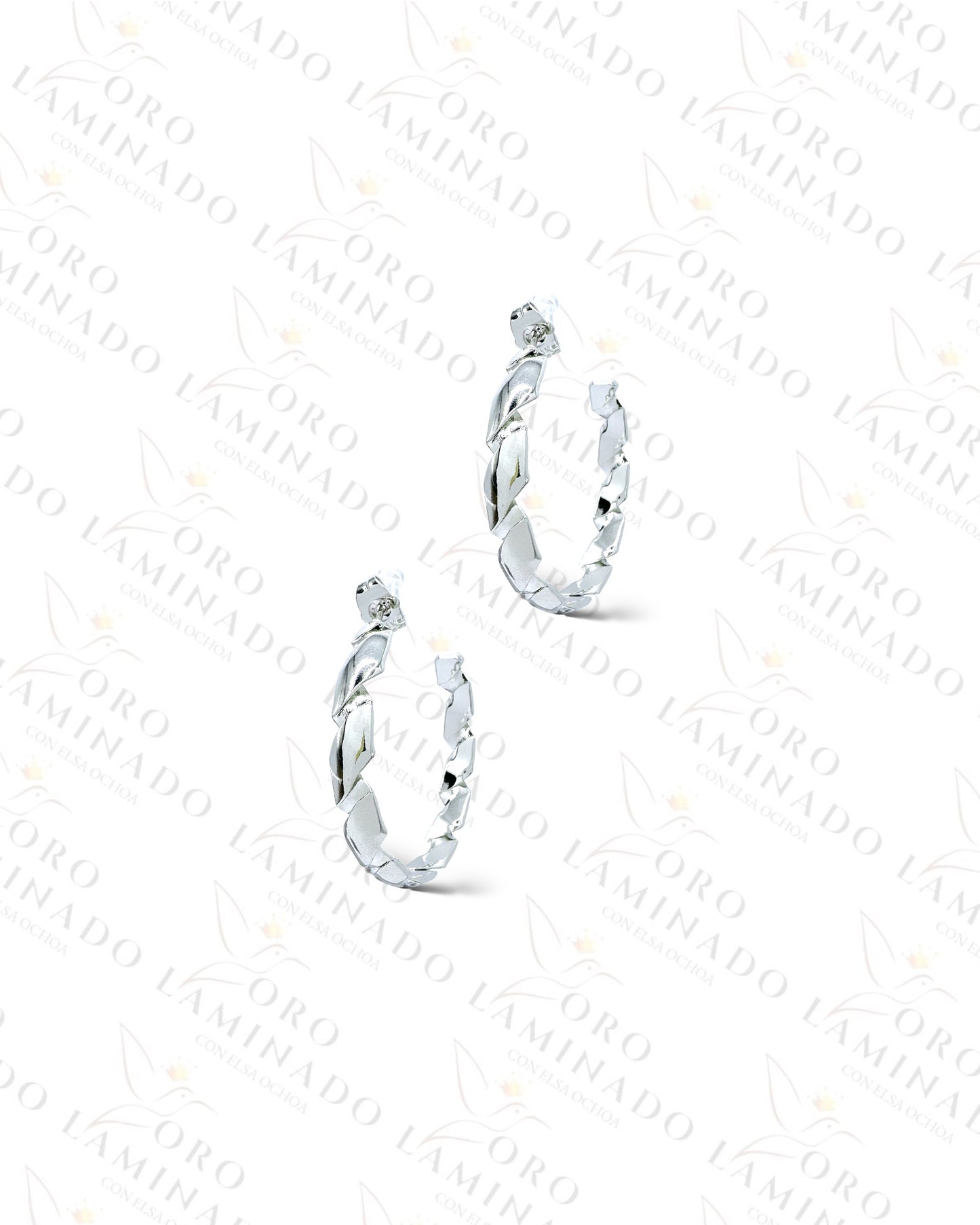 High Quality Silver Rope Hoop Earrings Y265