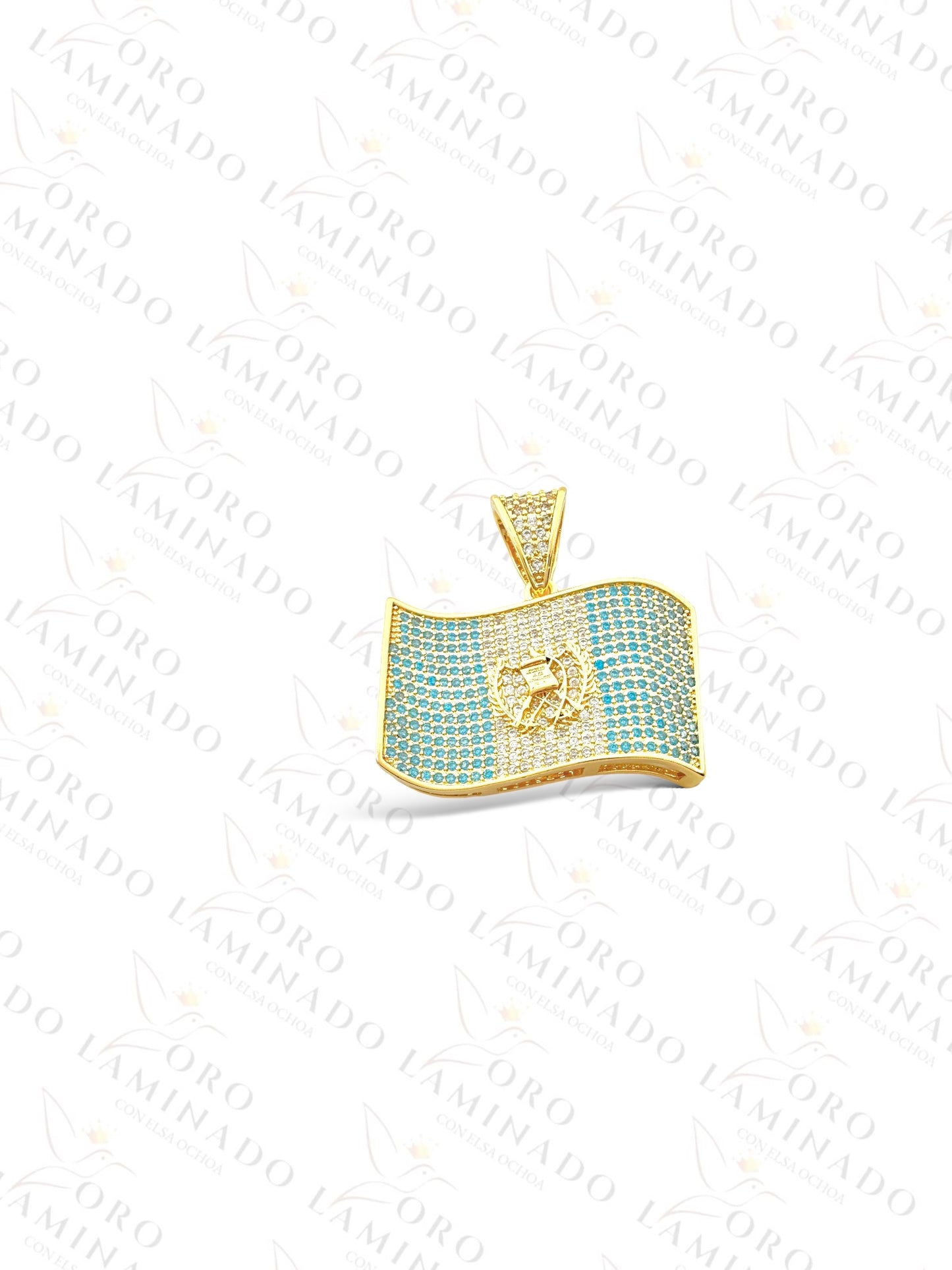 Gold Filled Guatemala Flag Pendant Y305