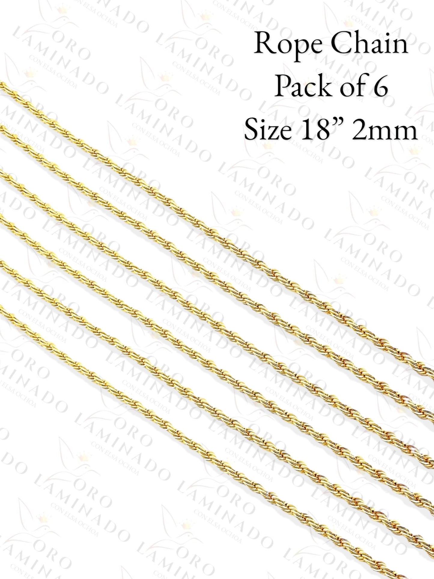 Gold Filled Rope Chains Pack of 6 Size 18" 2mm R274