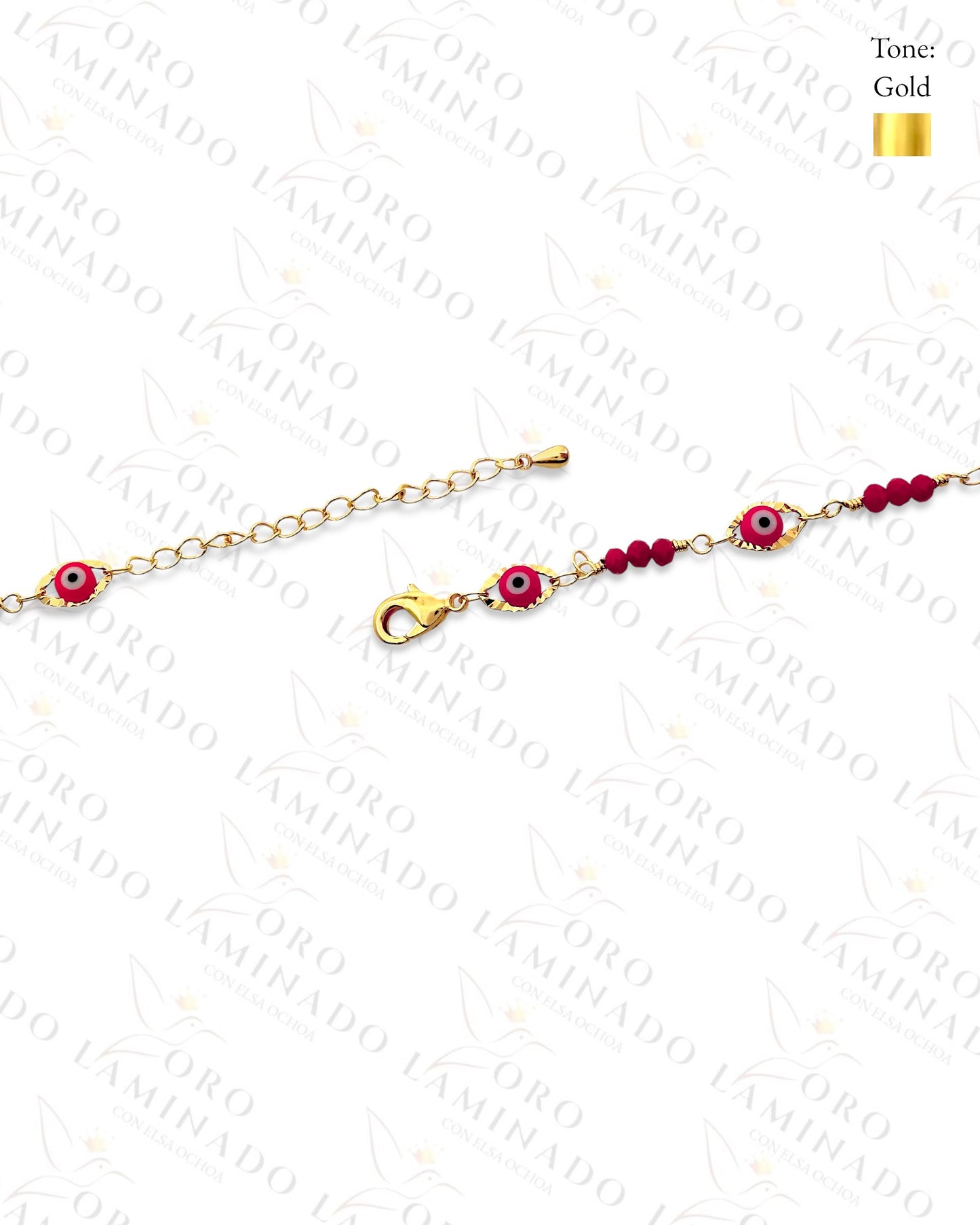 Gold Filled Pack of 6 Red Eye Anklet B362